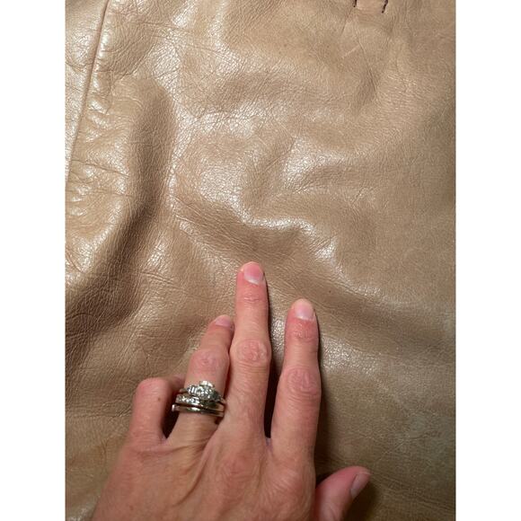 MIU MIU Vitello Leather Tote Brown Tan Large Travel Bag Tote - Picture 14 of 17